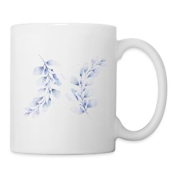Blue Floral N Monogram - Mug - white - Right
