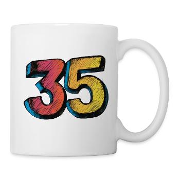 35 Zahl Bunt - Tasse - Weiß - Rechts
