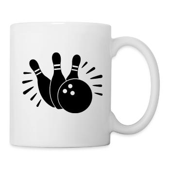 Bowlingkugel und Kegel - Tasse - Weiß - Rechts