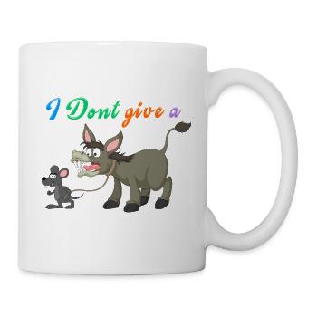 Es ist mir völlig egal, lustiges Esel-Humor-Design - Tasse - Weiß - Rechts