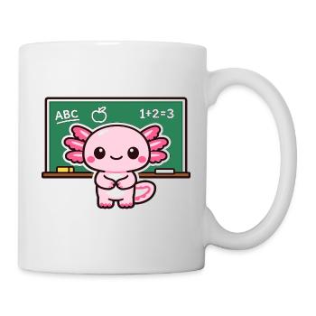 Vengeance de la dette Kawaii avec l’axolotl crayeux - Mug blanc - blanc - Droite