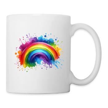 Aquarelle arc-en-ciel Aquarelles colorées - Mug blanc - blanc - Droite
