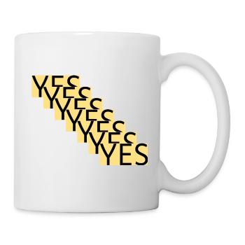 YES – Stufenstatement in Gold - Mug blanc - blanc - Droite