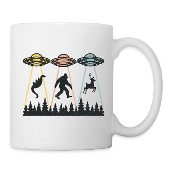 Alien Abduction Bigfoot Loch Ness Funny UFO - Mug - white - Right