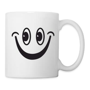 Visage souriant - Mug blanc - blanc - Droite