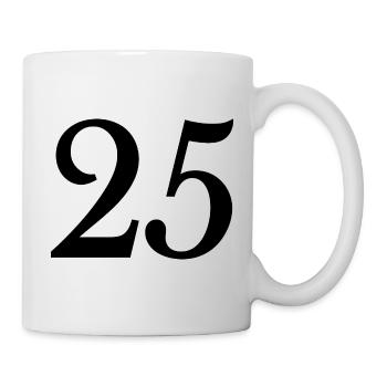 25. 25 YEARS. 25th ANNIVERSARY. 25 YEARS ANNIVERSARY. - Mug - white - Right