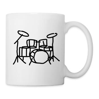 Schlagzeug Schlagzeuger Musikinstrument - Tasse - Weiß - Rechts