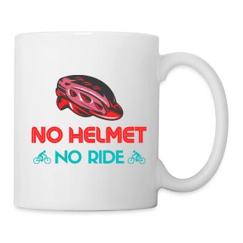 No Helmet No Ride Bicycle Motif - Mug - white - Right