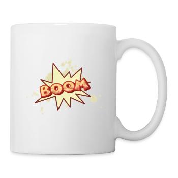 Boom! – Retro Comic Cartoon im Halftone Stil - Tasse - Weiß - Rechts
