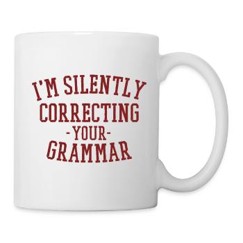 Je corrige silencieusement ta grammaire - Mug blanc - blanc - Droite