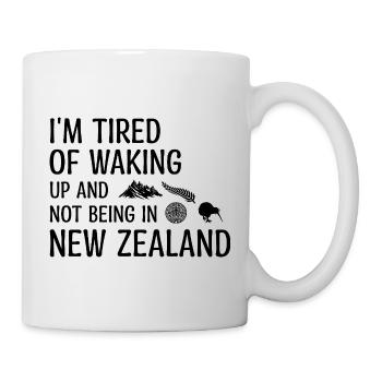 Fatigué de se réveiller et de ne pas être en Nouvelle-Zélande drôle - Mug blanc - blanc - Droite