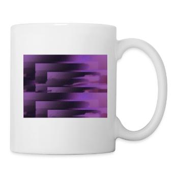 3D Glitch Purple Raster Neon - Tasse - Weiß - Rechts