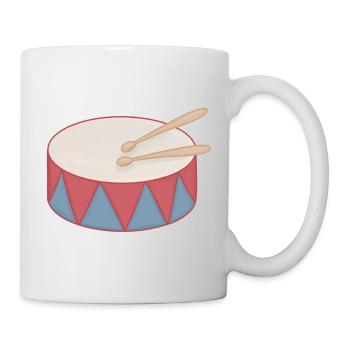 Cartoon Trommel mit Dreiecksdekor - Tasse - Weiß - Rechts