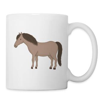 Beiges Pferd mit dunkler Mähne - Tasse - Weiß - Rechts