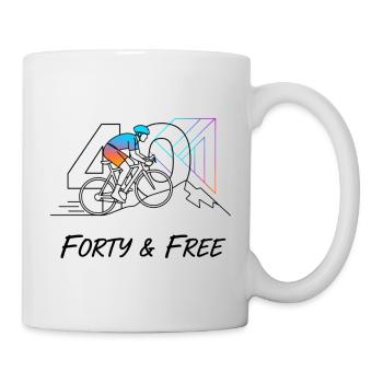Forty & Free Cycling 40. Geburtstagskunst - Tasse - Weiß - Rechts