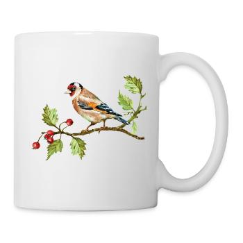 Bunter Vogel - Tasse - Weiß - Rechts