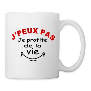 J'ai pas le temps je profite de la vie! Humour - Mug blanc - blanc - Droite