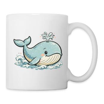 Small Blue Whale Splash Animal - Mug - white - Right
