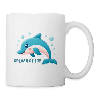Dolphin splashing happily - Mug - white - Right