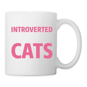 Discussion introvertie avec un chat - Mug blanc - blanc - Droite