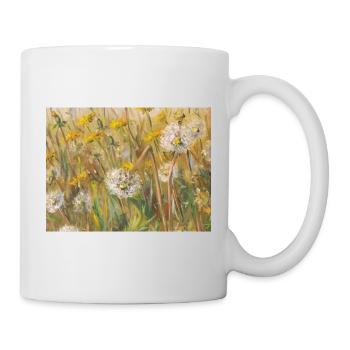 Summer Dandelion Meadow Painting - Mug - white - Right