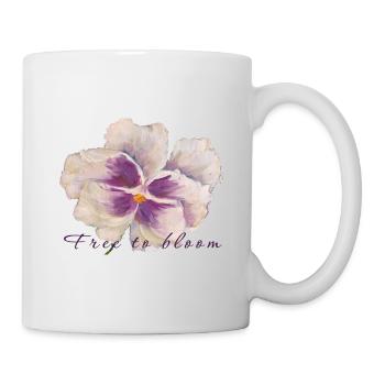 White Pansy Flower Painting - Free to Bloom - Mug - white - Right