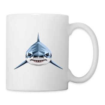 Hai Haifisch Tigerhai Taucher Süße Haie Weißer Hai - Tasse - Weiß - Rechts