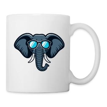 Elefanten-Retro-Brille - Tasse - Weiß - Rechts