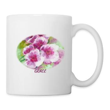 Grace – Lebendige Frühlingsblüten-Ellipse - Tasse - Weiß - Rechts