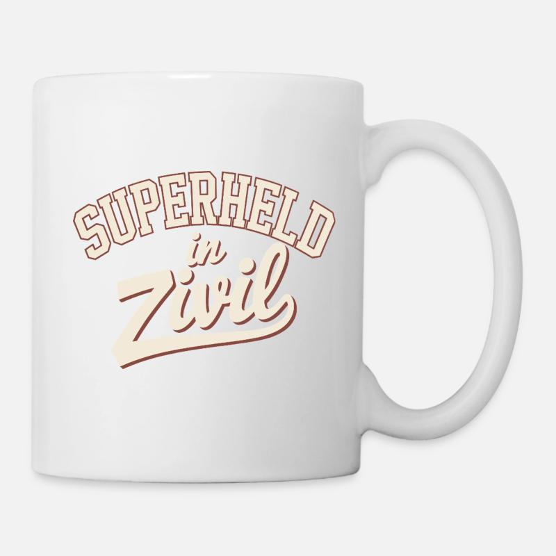 Superheld In Zivil Superhero Superhelden Kostüm - Tasse - Weiß