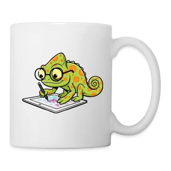 Chamäleon Digitaler Künstler Grafiktablet Masc - Tasse - Weiß - Rechts