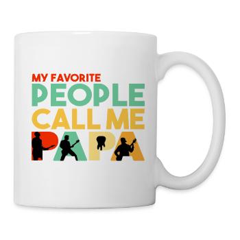 Favorite People Call Me Papa Bass Guitar Design - Mug - white - Right