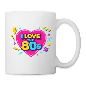 80s Retro Heart Neon Design - Mug - white - Right