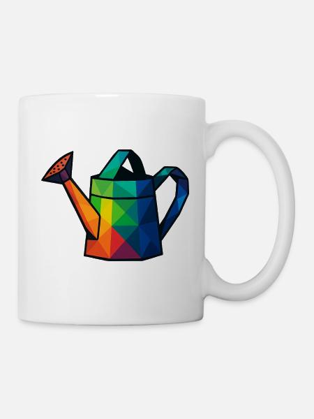 Low-Poly-Geometric Design Gießkanne - Tasse - Weiß