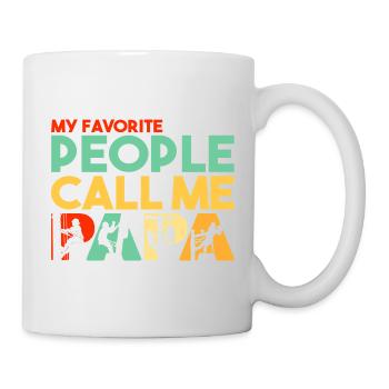 Meine Lieblingsleute nennen mich Papa-Linienarbeiter - Tasse - Weiß - Rechts