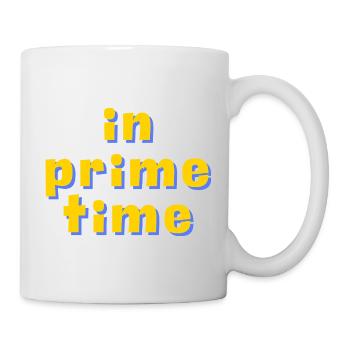 Typographie rétro 3D en prime time - Mug blanc - blanc - Droite