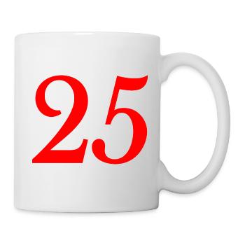 25. 25 YEARS. 25th ANNIVERSARY. 25 YEARS ANNIVERSARY. - Mug - white - Right