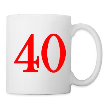 40. 40 YEARS. 40th ANNIVERSARY. 40 YEARS ANNIVERSARY. - Mug - white - Right