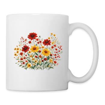 Vintage Blumen-Frauen-Wildblumen-Gartengarten - Tasse - Weiß - Rechts