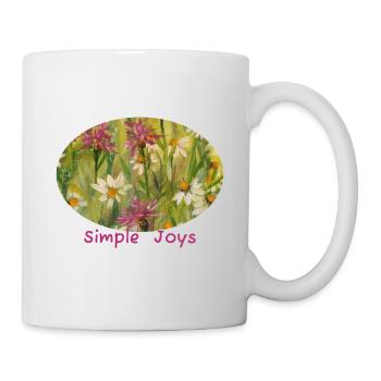 Simple Joys – Wildblumen-Gänseblümchen-Ellipse - Tasse - Weiß - Rechts