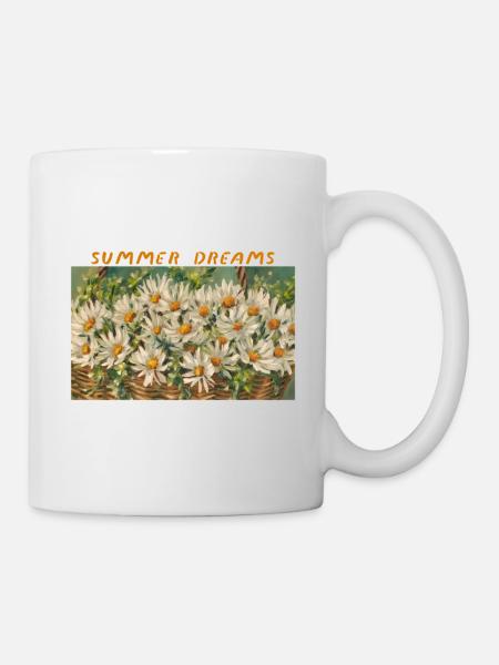 Summer Dreams - Daisy Basket Floral Composition - Mug - white