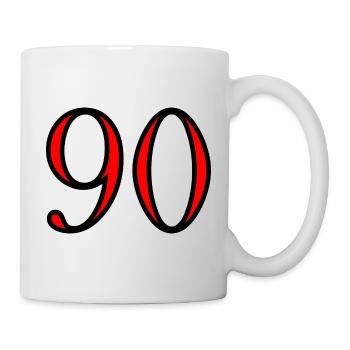 90. 90 ANS. 90e ANNIVERSAIRE. ANNIVERSAIRE 90 ANS. - Mug blanc - blanc - Droite