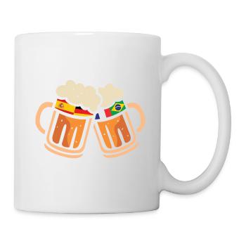 Drapeaux de bière pour la Coupe du Monde avec l’Espagne et l’Allemagne - Mug blanc - blanc - Droite