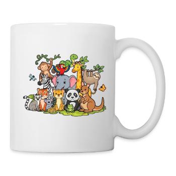Cute Animals Zoo Party Jungle Zoo Birthday - Mug - white - Right