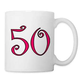 50. 50 YEARS. 50th ANNIVERSARY. 50 YEARS ANNIVERSARY. - Mug - white - Right