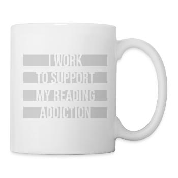I Work To Support My Reading Addiction Books Logo - Mug - white - Right
