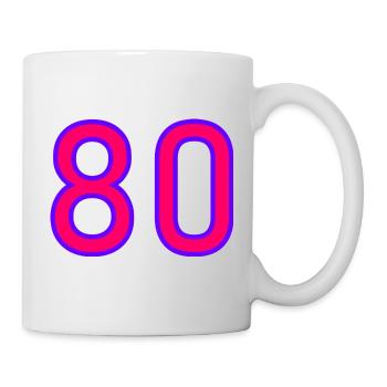 80. 80 JAHRE. 80. JUBILÄUM. 80-JAHRES-JUBILÄUM. - Tasse - Weiß - Rechts