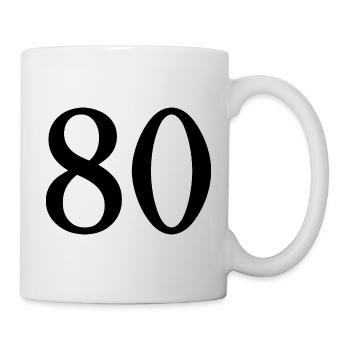 80. 80 JAHRE. 80. JUBILÄUM. 80-JAHRES-JUBILÄUM. - Tasse - Weiß - Rechts
