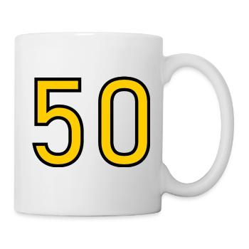 50. 50 YEARS. 50th ANNIVERSARY. 50 YEARS ANNIVERSARY. - Mug - white - Right
