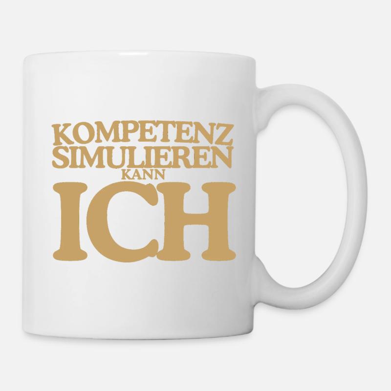 Kompetenz simulieren kann ich Retro Design - Tasse - Weiß